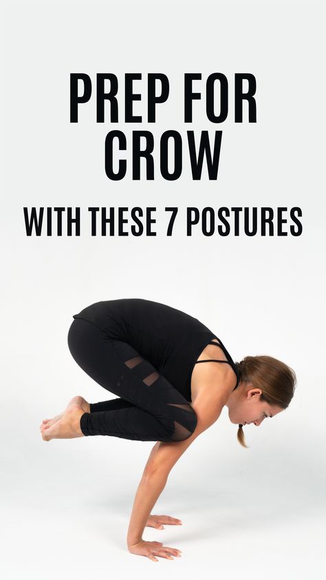 Does Crow Pose have you stumped? Master these 7 yoga poses first to build the strength, stamina, and balance you need before you fly into Crow Pose! Yoga Crow Pose, Strengthening Yoga, Poses Easy, Vishuddha Chakra, Yoga Poses For Men, Yoga Vinyasa, Crow Pose, Yoga Tutorial, Beginner Yoga