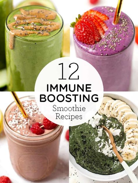 Feeling sick or immunocompromised? We've got a collection of the best immune boosting smoothie recipes! These healthy recipes are easy to make, packed with good for you ingredients and also easy to make! With flavors like berry, green apple, and smoothie bowls, this list has it all. Simply Quinoa Breakfast and Healthy Drinks Recipes Boost Recipes, Immune Boosting Smoothie Recipes, Berry Protein Smoothie, Smoothie Benefits, Immune Boosting Smoothie, Immunity Boost, Mixed Berry Smoothie, Simply Quinoa, Vegan Drinks