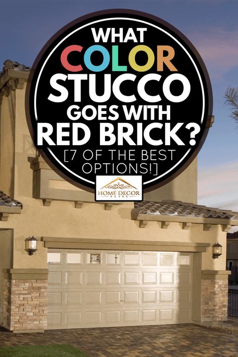 What Color Stucco Goes With Red Brick? [7 of the Best Options!] - Home Decor Bliss Stucco And Brick Exterior Paint Colors, Stucco And Red Brick Exterior, Red Brick And Stucco Exterior Houses, Brick Stucco Color Combinations, Brick And Stucco Exterior Houses, Red Brick House Exterior Colors Schemes, Stucco And Brick Exterior, Stucco Exterior Colors, Stucco House Colors