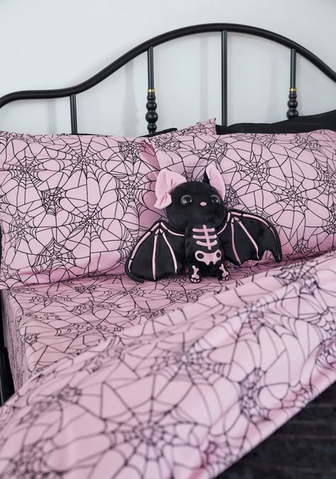 Web Heart, Pastel Goth Decor, Glamorous Furniture, Goth Bedroom, Gothic Room, Barbie Vibes, Barbie Room, Goth Home Decor, Goth Home