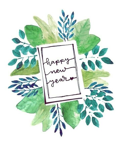 Hand Painted New Year Cards, Happy New Year 2023 Watercolor, Happy New Year 2024 Painting, New Years Watercolor Ideas, Happy New Year Drawing Ideas 2024, Happy New Year Painting Ideas, Watercolor New Year Card, Happy New Year Watercolor Cards, Happy New Year Handlettering