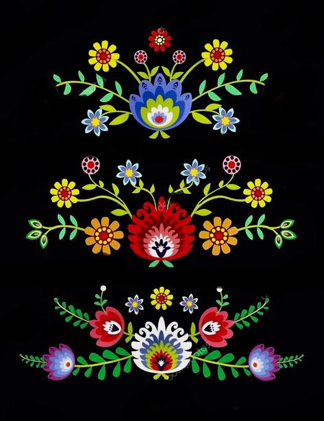 Folk Flower Art, Mexican Art Traditional, Mexican Paintings Ideas, Hungarian Girl, Mexican Pattern, Mexican Flowers, Polish Folk Art, Hungarian Embroidery, Mexican Embroidery