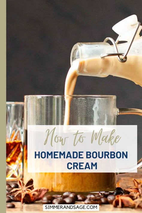 Homemade Whiskey, Homemade Bourbon, Homemade Baileys, Infused Liquors, Whiskey Cream, Bourbon Cream, Bourbon Recipes, Homemade Alcohol, Liquor Recipes