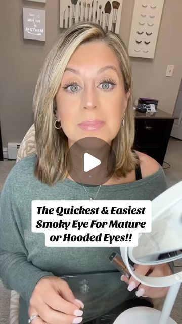 Smokey Eye On Older Women, Smokey Eye Makeup For Over 50, Smoky Daytime Eye, Beth Dutton Eye Makeup Tutorial, Grey Hair Makeup Looks Over 50, Eye Makeup For Short Hair, Smokey Eye Beginner, Eye Make Up 40's For Women, 5 Minute Eye Makeup