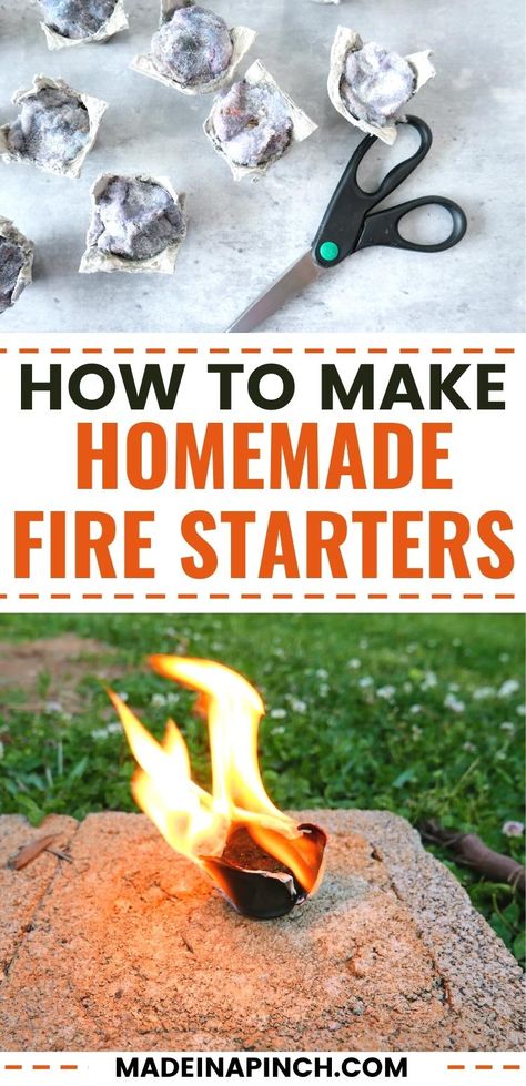 EASY DIY Fire Starters! Are you tired of forgetting (or dealing with) your flint when camping? Make starting your fires A BREEZE with these crazy easy homemade fire starters! All you need are 4 simple materials you probably already have, and your fires will practically light themselves! #camping #firestarter #DIY Firestarters Diy, Best Fire Starter, Homemade Fire Starters, Camping Fire Starters, Fire Starters Diy, Cheap Stocking Stuffers, Trailer Camping, Old Candles, Fire Starter