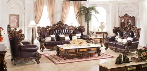 2018 Luxury China Living Room Furniture Leather Sectional Sofa - Buy Living Room Furniture Purple Sofa leather Sofa living Room Sofa Product on Alibaba.com Sofa Kulit, Leather Sofa Living, Royal Sofa, Furnitur Ruang Keluarga, Sofa L, Set Sofa, Leather Sofa Set, Leather Reclining Sofa, Buy Sofa