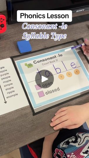 230K views · 13K reactions | 🆓 Resource alert! 🐢 Do you teach consonant -le? 

💚 Consonant -le, Count Back 3! 
This is a great trick to teach in order to help students learn where to divide the syllables in words that end in -le. 

✴️ NOTE: This template is just a scaffold you can use when students are first learning about this syllable type. Closed & Open are not the only possibilities for the first syllable, but I would stick to those at first. Eventually, you want to take this scaffold away. 💜

Comment “Turtle Syllables” and I will send you the link to this 🆓 resource! 🐢⭐️

#teachersofinstagram #teachersoftiktok #scienceofreading #structuredliteracy #phonics #phonemicawareness #foundationalskills #iteachfirst #prek #kindergarten #firstgrade #secondgrade #untileverychildcanread #el Reading Rules, Consonant Le, Sounds Activities, First Grade Words, Reading Tools, Letter Sound Activities, Syllable Types, Structured Literacy, Spelling Rules