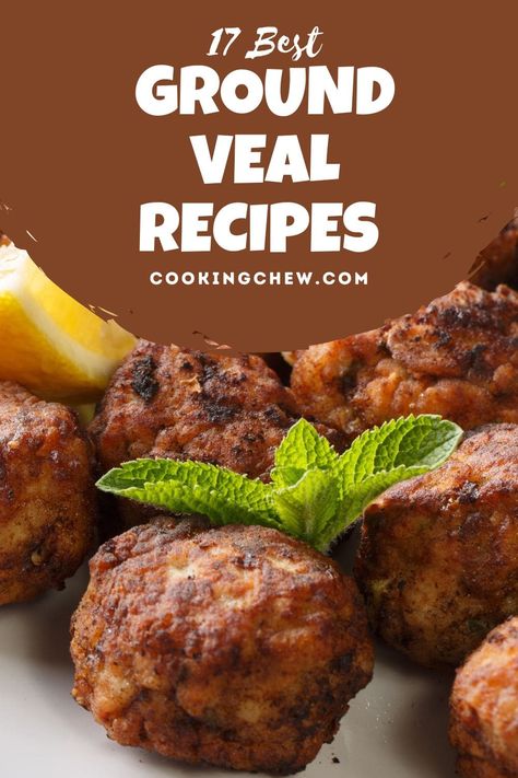 Looking for ground veal recipes? Ground veal is a terrific choice for many recipes. We have 17 of the easiest dinner ideas featuring ground veal, including No Messin’ Veal Burger & Eggplant Rollatini. Ground Veal Meatballs, Recipes With Ground Veal, Veal Burger Recipes, Veal Minced Meat Recipes, Ground Veal Recipes Easy, Minced Veal Recipes, Veal Meatballs Italian, Veal Ground Meat Recipes, Ground Veal Recipes Dinners