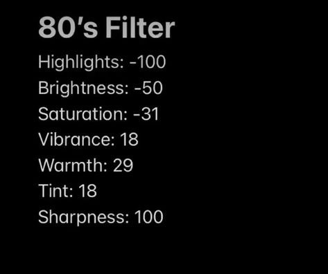 80s Photo Filter, 80s Camera Filter, 80s Filter Camera Roll, Iphone Filters Video Editing, 1990s Filter Iphone, Camera Effects Photo Editing, Photo Adjust Ideas, Camera Adjust Filter, 90s Filter Iphone