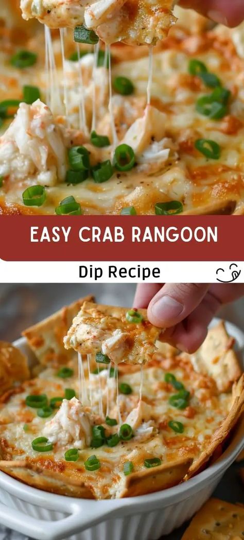 Easy Crab Rangoon Dip Recipe (Hot Crab Dip) Easy Crab Rangoon, Crab Rangoon Dip Recipe, Rangoon Dip, Dip Recipes Hot, Rangoon Recipe, Crab Rangoon Recipe, Crab Rangoon Dip, Cheesy Appetizer, Hot Crab Dip