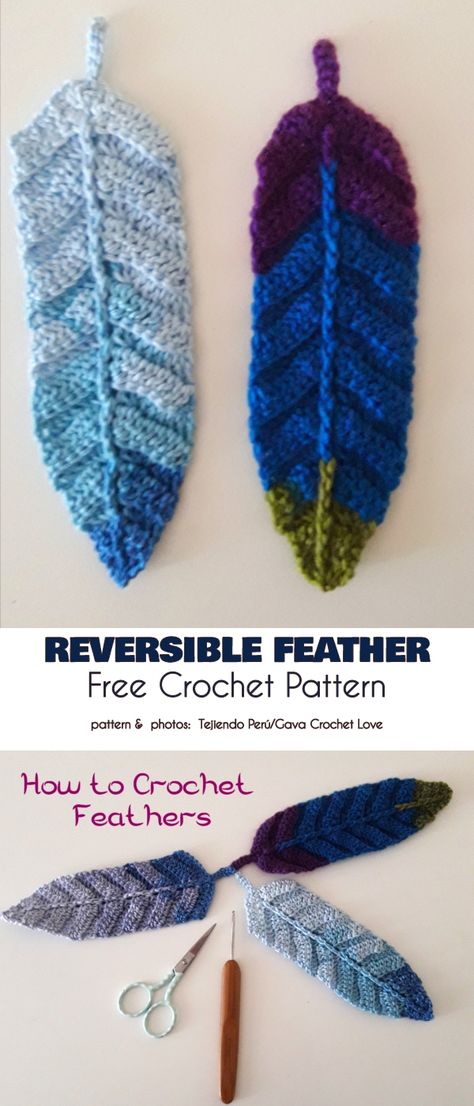 Amazing Feathers Free Crochet Patterns | Your Crochet Unique Granny Square Pattern, Crochet Feathers Free Pattern, Free Crochet Stitches, Crocheted Leaves, Making Decorations, Crochet Feather, Crochet Bookmark Pattern, Crochet Bookmark, Crochet Dreamcatcher