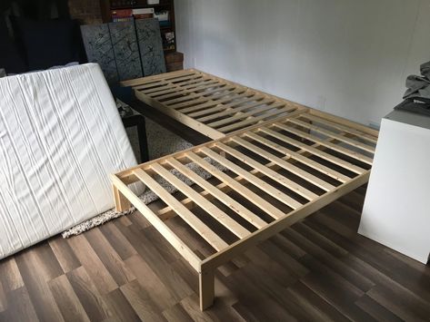 Twin Mattress Couch, Ikea Utåker, Twin Bed Sofa, Ikea Twin Bed, Twin Bed Couch, Diy Twin Bed, Ikea Bed Frames, Diy Mattress, Diy Sofa Bed