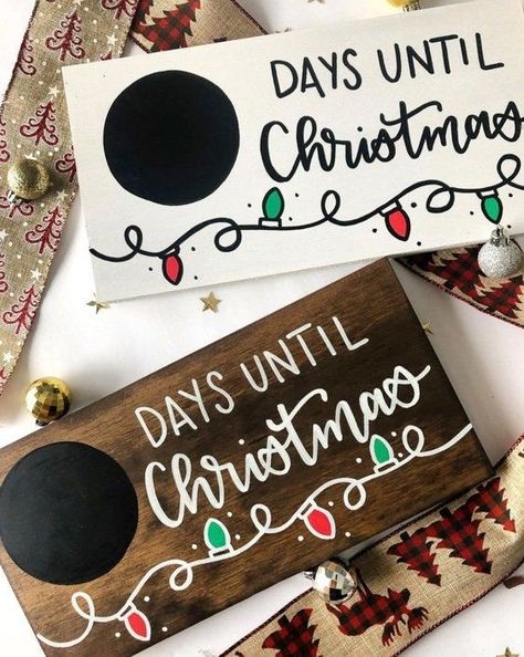 Christmas Countdown Sign With Chalk Circle I Holiday Mantle Sign, 5.5 X 12 Wood, Hand Lettered - Etsy Canada Christmas craft ideas #christmascraftideas Christmas craft idea #christmascraftidea #christmas #craft #idea merry christmas #merrychristmas 6.237 Wooden Crafts For Christmas, Christmas Gifts To Make With Cricut, Christmas Crafts With Cricut, Christmas Wood Signs Diy, Christmas Circle Wood Signs, Easy Cricut Christmas Gifts, Cute Christmas Signs, Christmas Wall Signs, Craft Fair Ideas