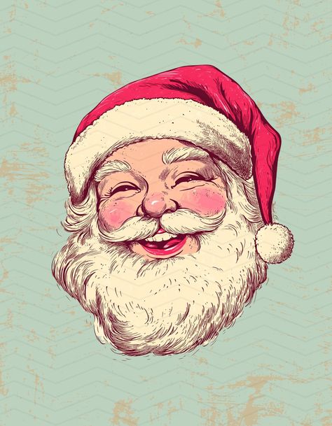 Vintage Seasons Greetings, Retro Santa Illustration, Vintage Santa Claus Illustration, Santa Claus Aesthetic, Vintage Santa Images, Santa Claus Illustration, Santa Illustration, Santa Claus Drawing, Santa Clipart