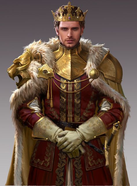 King Drawing, King Art, Dungeons And Dragons Characters, Fantasy Male, Fantasy Armor, Arte Fantasy, Fantasy Concept Art, Character Design Male, High Fantasy