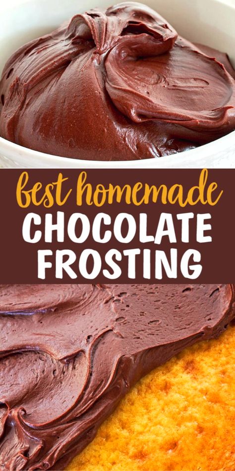 Homemade Chocolate Frosting, Frosting Recipes Easy, Chocolate Frosting Recipes, Cake Frosting Recipe, Homemade Frosting, Köstliche Desserts, Chocolate Buttercream, Icing Recipe, Chocolate Frosting