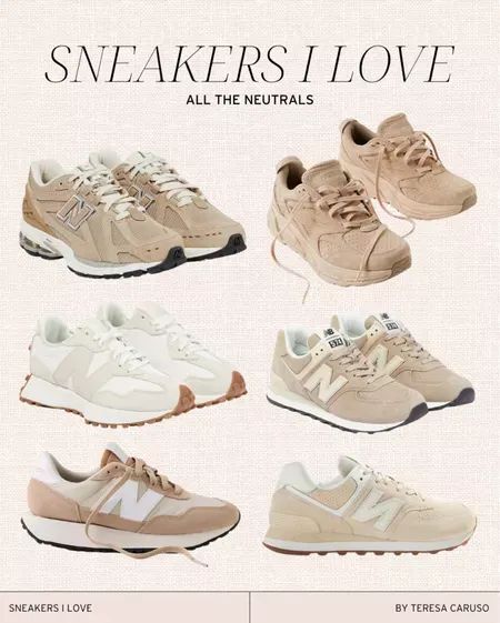 Beige Shoes Sneakers, New Balance Womens Beige, New Balance Beige Sneakers, Tan Trainers Outfit, Womens Beige Sneakers, Beige Runners Outfit, How To Style Beige Sneakers, Beige Shoes Outfits Women, Tan Hoka Shoes