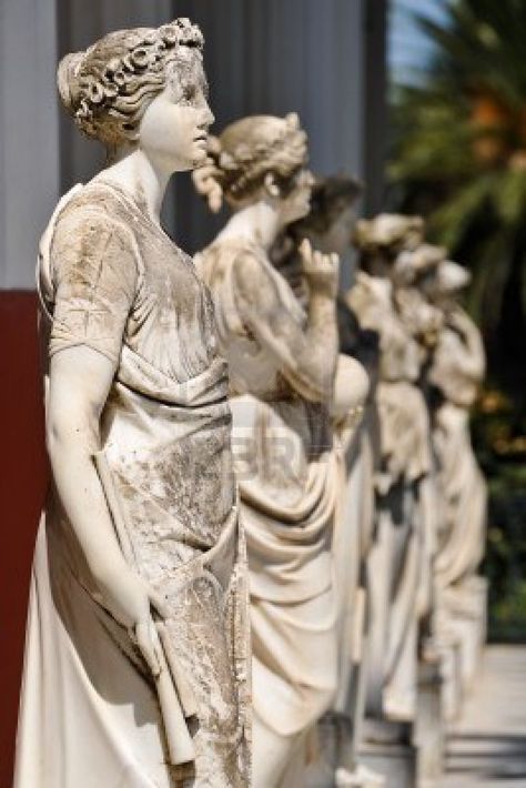 9 Muses Greek, The 9 Muses, Ancient Greece Sculpture, Greek Muses, Epic Poetry, 9 Muses, The Muses, Ancient Greek Art, Roman Sculpture