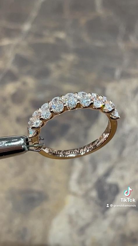 Brides Wedding Rings, Unique Wedding Rings Round Diamond, Engagement Ring That Fits Inside Wedding Band, All Diamond Ring, Solid Diamond Ring, Wedding Ring Band Women, Seven Diamond Ring, Diamond Band Designs, Bling Wedding Ring