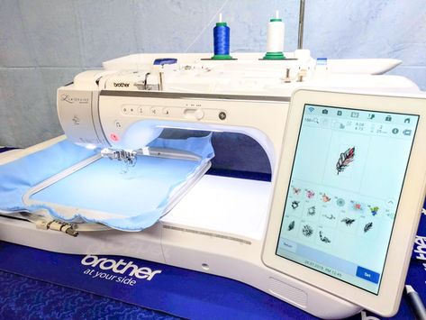 Embroidery screen workflow of the Brother Luminaire Innov-is XP1 Brother Luminaire, Mens Sewing, Brother Dream Machine, Large Embroidery Hoop, Mens Sewing Patterns, Home Embroidery Machine, Ith Machine Embroidery, Brother Embroidery Machine, Art Studio Room