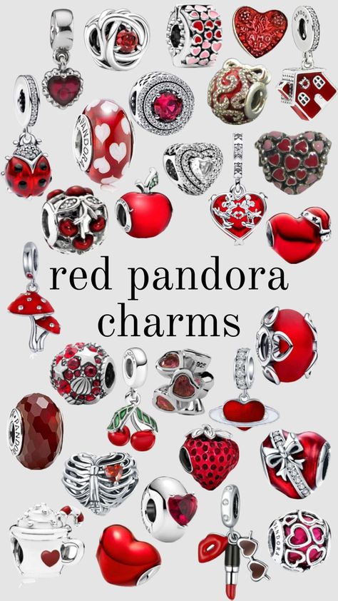 Pandora Bracelet Ideas, Pandora Red, Pandora Bracelet Charms Ideas, Pandora Bracelet Designs, Pandora Jewelry Charms, Charms Pandora, Pinterest Ideas, Pandora Bracelet Charms, Bracelet Charms