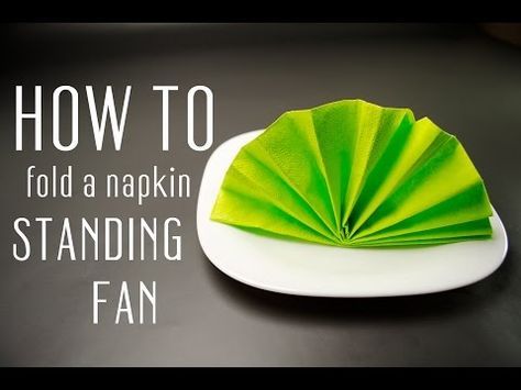 Learn how to fold a napkin into a Standing Fan from a paper napkin. You can also use starched cloth napkins. Very simple instruction (step by step). Creative napkin... Tp Folding, Creative Napkin Fold, Fold A Napkin, Napkins Folding, Beautiful Napkin Folding, Origami Folds, Culinary Lessons, Folding Napkins, Easy Napkin Folding