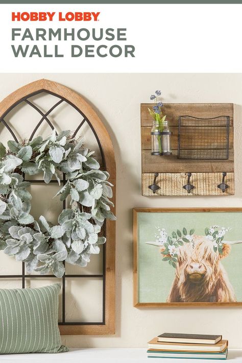 Hobby Lobby Wall Decor Ideas, Green Farmhouse Decor, Hobby Lobby Wall, Green Farmhouse, Hobby Lobby Decor, Lobby Wall, Wall Decor Ideas, Home Fireplace, Farmhouse Decor Living Room