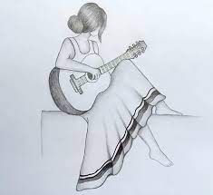 Farjana Drawing Academy - How to draw a girl with Guitar for Beginners step by step // Pencil sketch Tutorial. | Facebook Pencil Sketch Tutorial, Beautiful Pencil Sketches, Pencil Sketches Easy, Pencil Drawing Images, Pencil Drawings Of Girls, Girls Drawing, Sketch Images, New Orleans Jazz, Desain Editorial