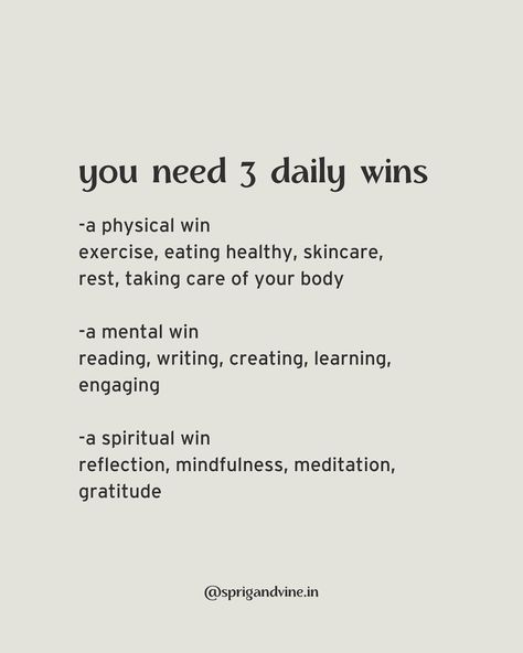 Can you check off all 3 today? ☑️🏆 (Daily wins, mental win, physical win, Monday, Monday motivation, Monday mindset, winner, winning, daily goals) Being Healthy Motivation, New Goals Require Different Habits, Health Importance Quotes, Make The Best Of Today Quotes, Physical Goals Ideas, Quotes For Goals Motivation, Mindset Monday Motivation, Down Days Quotes, 3 Month Transformation Plan