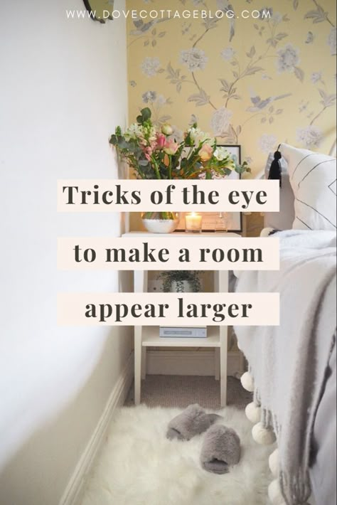 Wallpaper For Small Room, Small Room Decoration Ideas Tiny Spaces, Make A Small Room Look Bigger, How To Change Your Room, Small Bedroom Styling, How To Paint A Room To Look Bigger, Wallpaper For Small Bedroom, How To Make Your Room Look Bigger, How To Make A Bedroom Look Bigger