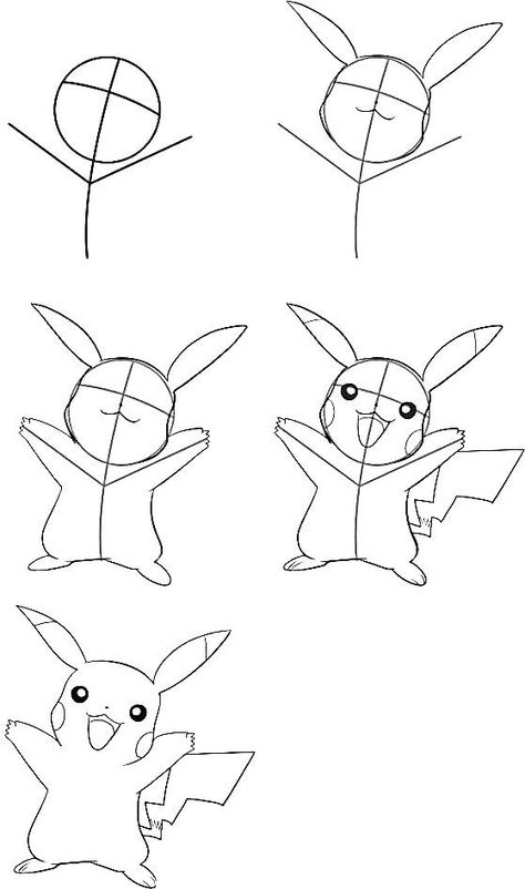 How To Draw Pikachu #Pokemon #Pikachu #Draw Draw Pikachu, Trin For Trin Tegning, Drawing Pokemon, Pokemon Step By Step, Pikachu Drawing, Draw Doodles, Drawing Instructions, Easy Cartoon Drawings, Pokemon Coloring Pages