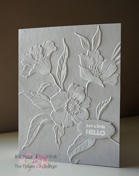 I Card Everyone Monochrome Cards Handmade, Diy Sympathy Cards, Embossed Cards Handmade, 2024 Card, White On White Cards, Embossing Folder Cards, 3d Embossing Folders, Lisa Horton, Poppy Cards