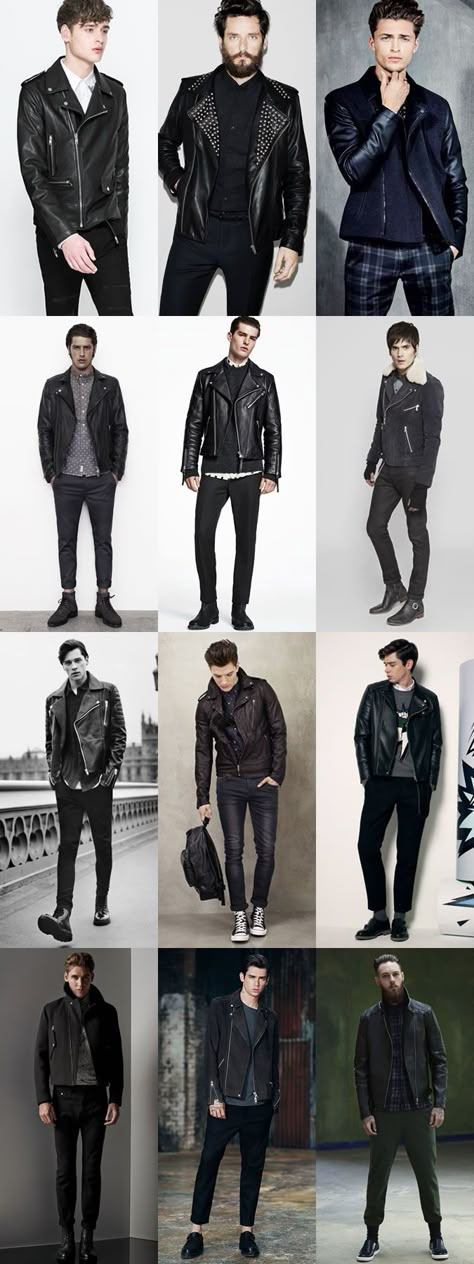 Leather Biker Jackets Punk Fashion Men, Biker Jacket Outfit, Biker Jacket Style, Rock Style Men, Black Leather Jackets, 2014 Fashion Trends, Mode Tips, Lookbook Inspiration, Leather Jacket Outfits