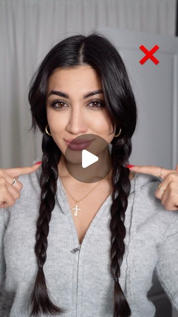 Maria Aiello on Instagram: "Easy Dutch Braid Hairstyle🔥🔥😍  #hairtutorial #braidtutorial #braids #hairtrends #fy" Two Braids With Curls, Easy Dutch Braid, Maria Aiello, Dutch Braid Hairstyle, 2 Braids, Dutch Braid Hairstyles, Loose Braids, Braid Hairstyle, Braid Tutorial