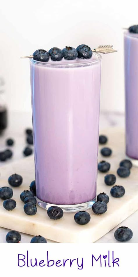 Flavored Milk Recipes, Smash Cookies, Milk Boba Tea, Rainbow Juice, Blueberry Drinks, Blueberry Simple Syrup, Homemade Blueberry Syrup, Blueberry Milk, Milk Drinks