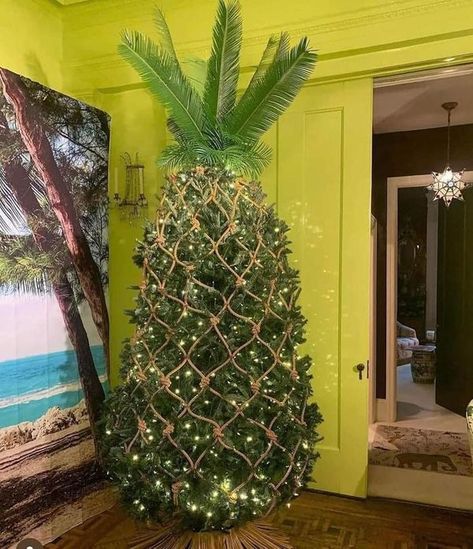 Everything Kauai | It’s a Pineapple Christmas | Facebook Sponge Bob Christmas, Luau Christmas Party, Hawaii Dinner, Pineapple Christmas Tree, Luau Christmas, Hawaiian Christmas Tree, Tropical Christmas Decorations, Christmas Luau, Summer Themed Party