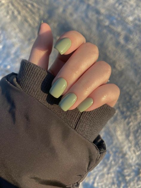 Nails Yellow, Wow Nails, Green Nail Polish, Green Nail, Minimal Nails, Basic Nails, Casual Nails, Soft Nails, Fall Nail