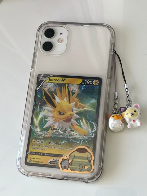 Pokemon Card Phone Case, Iphone 5 Aesthetic, New Iphone Aesthetic, Tali Leher Lelaki, Pokemon Phone Case, Kartu Pokemon, Clear Phone Case Design, Phone Case Decoration, Phone Case Inspo