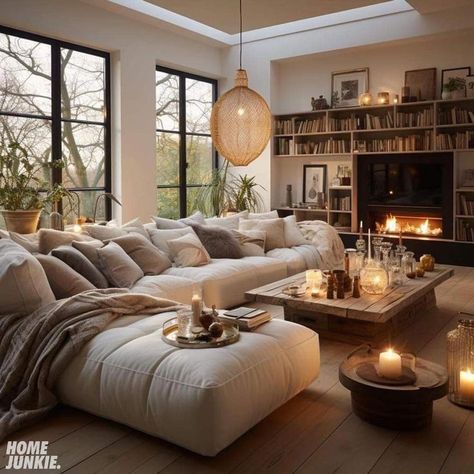 Small Downstairs Living Room Ideas, Quiet Luxury Aesthetic Interior, Modern Cozy Home Aesthetic, Cozy Natural Home, Living Room Designs Cozy Vintage, Small Cozy Living Room Comfy, Hygee Room Decor Living Room, Comfy Living Room Aesthetic, Comfy Sofa Living Rooms Deep Couch