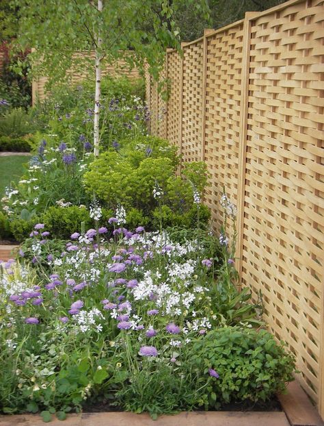 20 garden fence ideas – cheap, colorful designs to fence off your outdoor space | Real Homes Landscape Along Fence, Upstairs Deck, Screening Ideas, Garden Fence Cheap, Cornwall Garden, Planting Containers, Home Fence, Decorative Fence Panels, English Garden Ideas