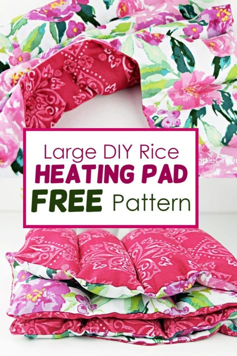 Heat Pack Pattern, Heating Pad Pattern, Diy Rice Heating Pad, Diy Rice Bags, Rice Bag Heating Pad, Diy Heat Pack, Homemade Heating Pad, Diy Heating Pad, Shoulder Heating Pad