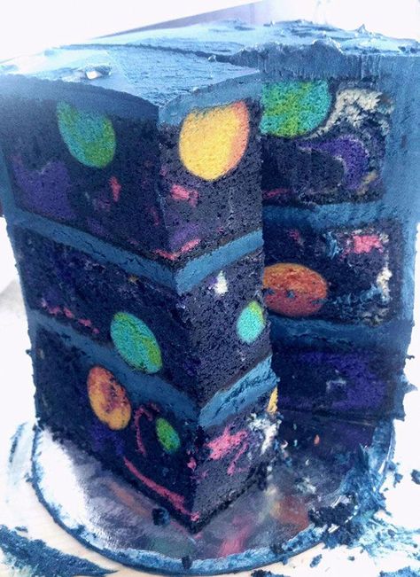 Space Cake With A Hidden Galaxy Inside #decorativecake Galaxy Birthday, Inside Cake, Galaxy Cake, Galaxy Party, 귀여운 음식 그림, Outer Space Birthday, Space Birthday Party, Magic Cake, Best Cakes