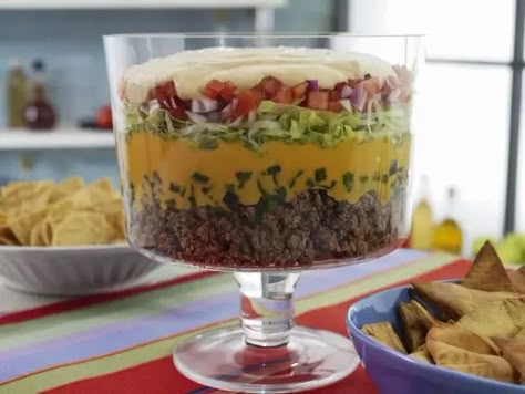 Sunny's Easy Chipotle Cheeseburger Dip Sunny’s Easy Chipotle Cheeseburger Dip, Cheeseburger Dip Recipe, Peach Slab Pie, Cheeseburger Dip, Cowboy Steak, Layered Bean Dip, Jeff Mauro, Roasted Shallots, Sunny Anderson