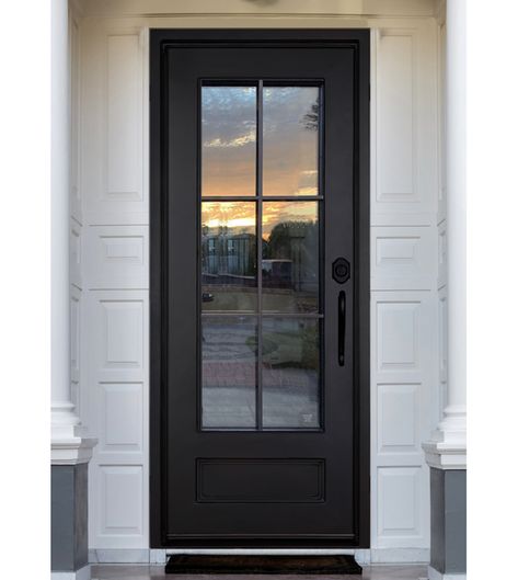 Iron Front Door Single, Single Front Door Ideas, Front Door Single, Single Iron Door, Iron Front Doors, Front Door Security, Condo Design Ideas, Single Front Door, Single Entry Doors