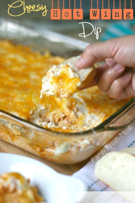 Cheesy Hot wing dip... shredded chicken(leftover or store bought rotisserie, 1/4 cup Franks Hot Sauce, 1 cup blue cheese dressing, 8 oz of cream cheese (at room temp), 2 cup shredded Cheddar Jack cheese Hot Wing Dip, Wing Dip, Family Fresh Meals, Fresh Meals, Dips And Appetizers, Superbowl Snacks, Chicken Dip, Dips Appetizers, Appetizers And Dips