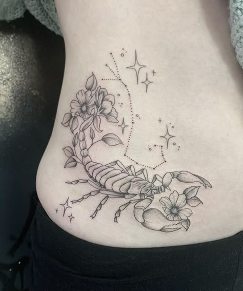 Witchy Tattoo Sleeve, Name Poster Ideas, Tatus Ideas, Side Stomach Tattoos, Scorpio Tattoos, Ink Tattoo Ideas, Loving Memory Tattoos, Tattoos For Mom, In Loving Memory Tattoos