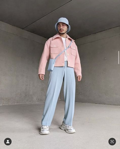 Pastel Mens Fashion, Minimal Streetwear, Light Pink Top, Black Men Fashion Casual, Aesthetic Outfits Men, Lit Outfits, Color Combinations For Clothes, Outfits Hombre, Pastel Outfit