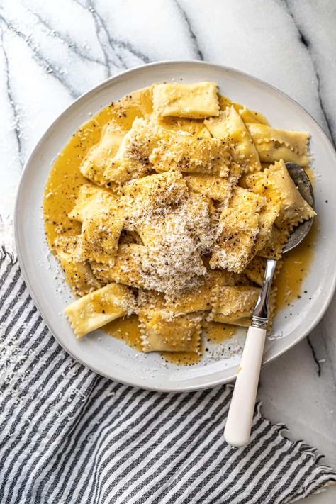 Sweet Corn Agnolotti Recipe, Corn Agnolotti Recipe, Homemade Agnolotti, Guanciale Recipes, Agnolotti Recipe, Female Foodie, Ricotta Sauce, Homemade Pasta Dough, Pancetta Pasta