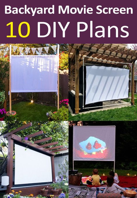 DIY Backyard Movie Screen Plans and Ideas Backyard Theater Ideas, Diy Backyard Movie Screen, Outdoor Theater Ideas, Backyard Movie Screen, Diy Movie Screen, Diy Backyard Movie, Diy Outdoor Movie Screen, Backyard Movie Theaters, Outdoor Movie Theater