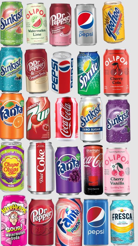 #soda Soda Can Design, Soda Aesthetic, Soda Design, Drink Basket, Drinks Soda, Princess Food, Pop Up Cafe, Soda Flavors, Soda Drink